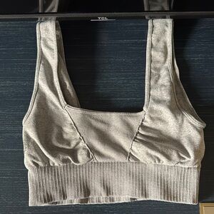 FP Movement Gray Sports Bra with Seamless Design and Ribbed Band